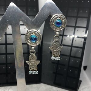 Exotic style boho long dangle drop geometric fun statement earrings